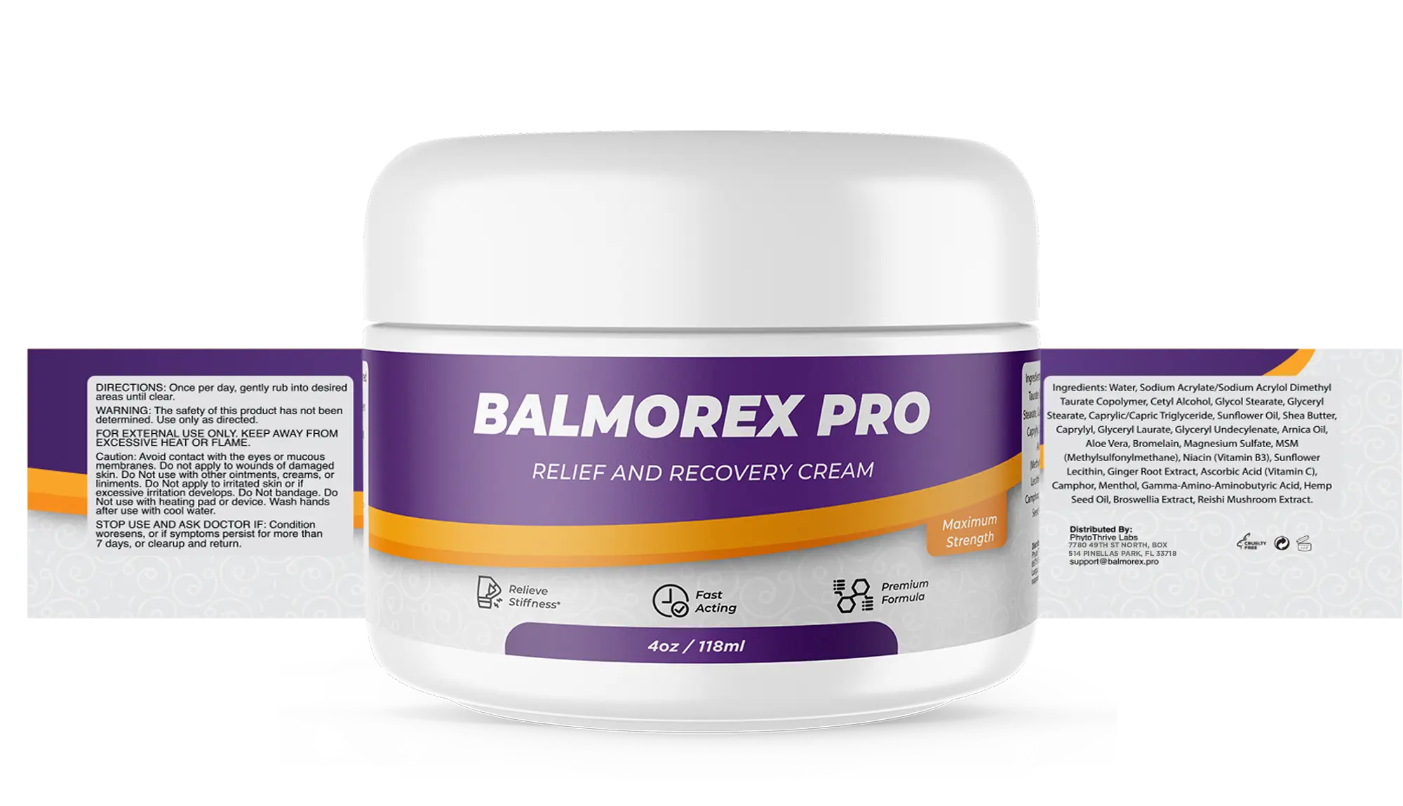 Balmorex Pro Ingredients Label